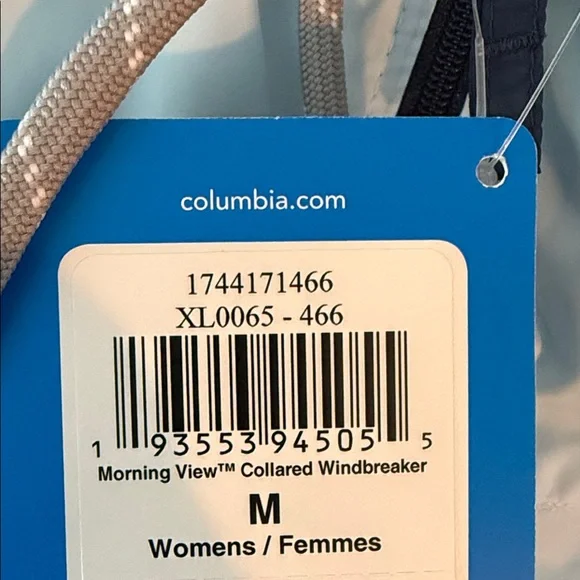 Columbia Women's Windbreaker - Light Blue and Navy - Picture 4 of 5